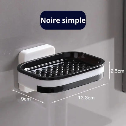 Porte savons pour douche noir - patere murale