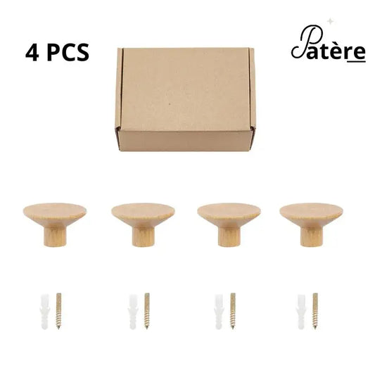 [Pack 4 Pièces] - Patère bois rond en laiton durable - patere murale