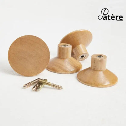 [Pack 4 Pièces] - Patère bois rond en laiton durable - patere murale