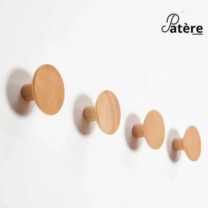 [Pack 4 Pièces] - Patère bois rond en laiton durable - patere murale