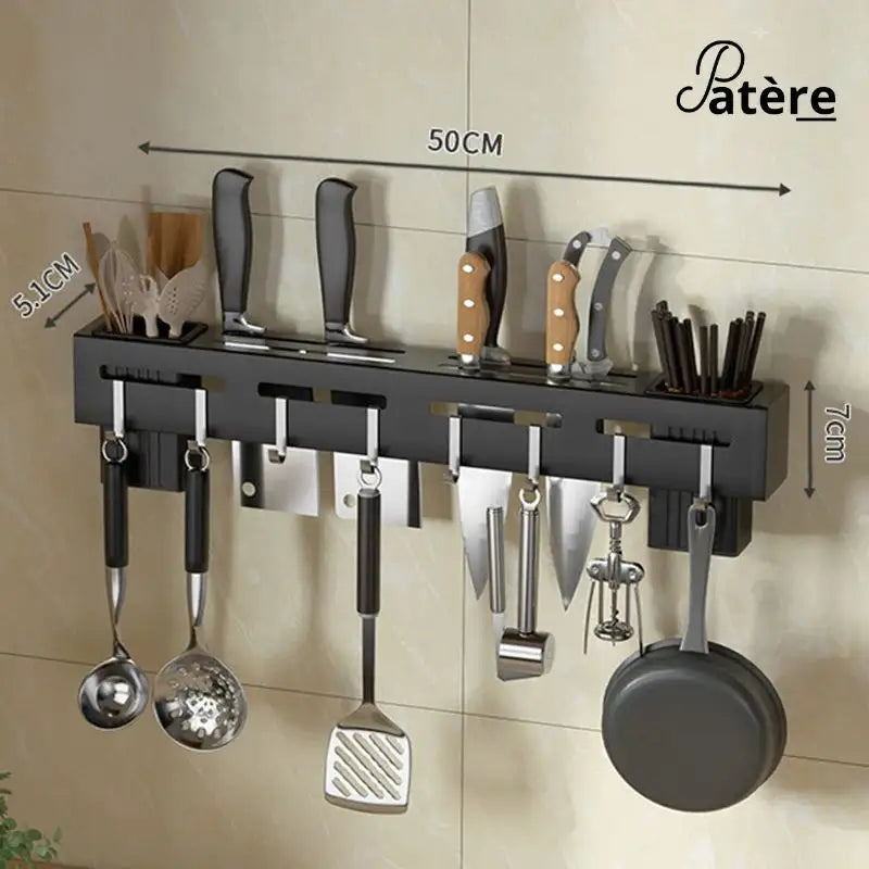 [Luxe-Rangement] - patere noire metal luxueuse pour cuisine - patere murale